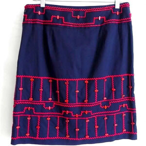 Etcetera beautiful skirt with pebble and yarn detail in bright  red- size 4